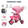 thumbnail image 2 of JMMD Baby Tricycle, 8-in-1 Folding Kids Trike with Adjustable Parent Handle, Safety Harness & Wheel Brakes, Removable Canopy, Storage, Stroller Bike Gift for Toddlers 18 Months - 5 Years, Pink, 2 of 9