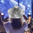 thumbnail image 6 of Disco Ball Cowboy Hat, Mirrored Ball Cowboy Hat, Bachelor Party Hat, Women Sparkly Glitter Space Hat, 6 of 10