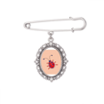 thumbnail image 1 of Graffiti Animation Hand Painted Ladybug Brooch Pin Dress Shirt Shawl Clips, 1 of 3