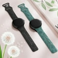 thumbnail image 5 of TOYOUTHS 2 Packs Floral Engraved Bands Compatible with Google Pixel Watch 3 41mm/ Pixel Watch 2/Google Pixel Watch Band Women, Cute Soft Silicone Flower Sport Fancy Summer Straps, 5 of 7