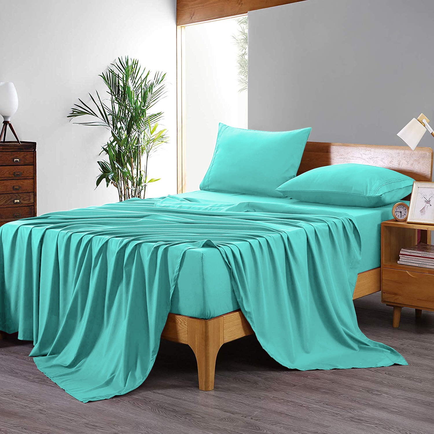 Bed Sheets Set, Microfiber Bedding Set, Deep Pockets, Wrinkle & Fade