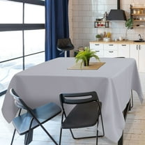 PiccoCasa Square Polyester Tablecloth for Indoor Outdoor 55x55 Inches Gray