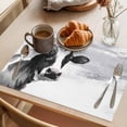 thumbnail image 3 of Farmhouse Cow Placemats Set of 4 Watercolor Animal Botanical Flowers Place Mats Indoor Wipeable Table Mats Washable Cloth Dining Table Placemats for Kitchen Holiday Party Home Decor 13x19 Inch, 3 of 9