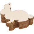 thumbnail image 1 of 20 Pcs Ornements en Bois Non Finis en Forme de Lapin de Pâques, 1 of 8