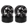 thumbnail image 3 of Llantas RC Beadlock de 1,9 pulgadas, reutilizables, agarre estable, color plateado y negro, repuesto preciso para Traxxas TRX4, 3 of 14
