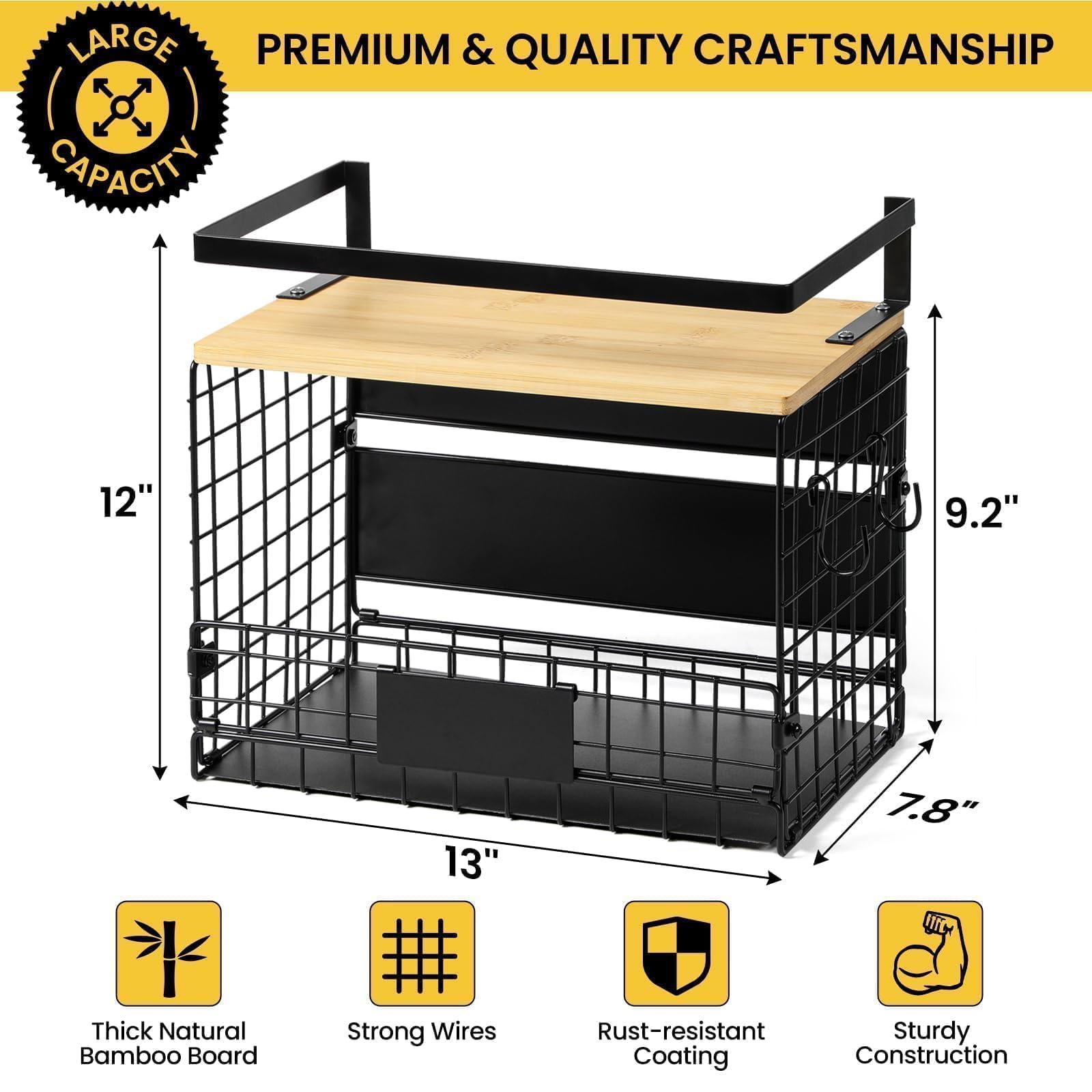 [wider Shelf] 1 Set Strong Magnetic Shelf Basket For Fridge With Tag & Top  Xxl Large Spice Rack Shelves Side Of Refrigerator Kitchen Pantry Storage Organizer Food Fruit Veg