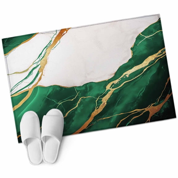Area Rugs 2x3,Green Marble Abstract Gold Crack Non Slip Washable Rug Indoor Carpet Soft Floor Rugs for Home Living Room Bedroom Dining Room Office