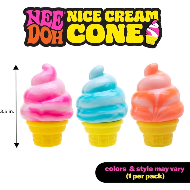 Schylling Needoh Nice Cream Cone - Sensory Squeeze Toy - Colors
