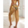 thumbnail image 3 of FEOYA Women Belly Dance Hip Scarf with Sequins Long Fringe Wrap Skirts Belt Tassel Scarf Skirt for Performance Carnival Rave Competitions, 3 of 7