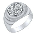 thumbnail image 2 of AFFY Father's Day Gift 3/4 Carat Round White Natural Diamond Men's Cluster Anniversary Band Ring In 14k Solid White Gold (0.75 Cttw) Ring Size-11.5, 2 of 2
