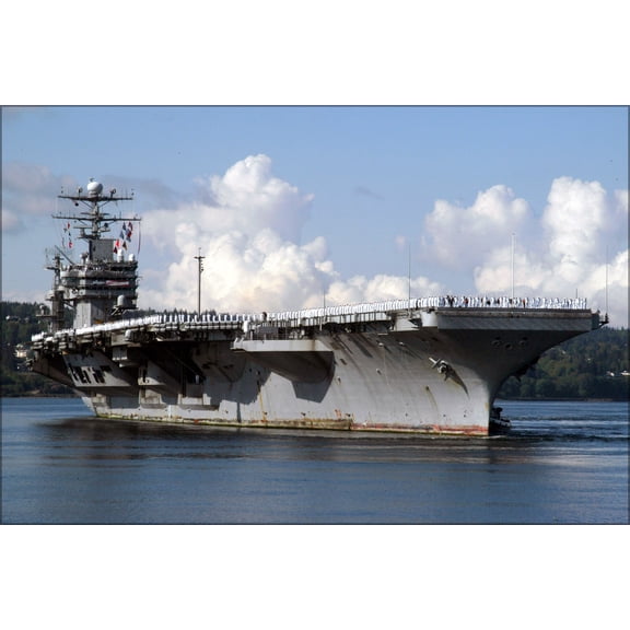 24"x36" Gallery Poster, aircraft carrier USS Abraham Lincoln (CVN 72) Station Everett