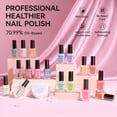 thumbnail image 6 of Nailshion Quick Air Dry Nail Polish Set, 16 Colors 10ML Jelly Glitter Shimmer Holographic Nail Polish with Clear Base Top Coat and 35Pcs Remover Pads Summer Regular Nail Lacquer Gift for Women Girls, 6 of 10