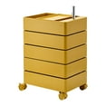 thumbnail image 1 of jifeng Rolling Storage Cabinet 5 Tier Rotating Storage Cart for Kitchen Dorm Office Yellow, 1 of 9