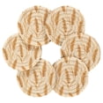 thumbnail image 7 of Yayeee 6 PCS Drink Coasters with Holder Set Woven Absorbent Round Tabletop Hot Pad, Wheat Ears Pattern, 7 of 7