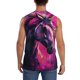thumbnail image 4 of Fotbe Watercolor Painting White Horse Men's Camiseta sin Mangas Estampada para Hombres, Playera Casual para Gimnasio, Entrenamiento, Playa-XX-Large, 4 of 7