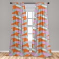 thumbnail image 4 of Ambesonne Geometric Curtains, Pastel Circular Abstract, Pair of 28"x84", Burnt Sienna Soft Pink, 4 of 4