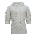 thumbnail image 6 of Mens Hoodies Cable Knit Solid Color Sweatshirts White Hoodie Spring Fall Long Sleeve Tops Casual Hooded Wool Pullovers with Pockets Sweaters Active Wear Hoody Men's Clothes 2025, 6 of 7
