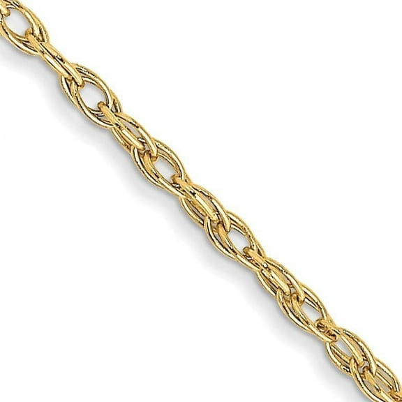 Solid 10k Yellow Gold 1.4mm Carded Cable Rope Chain - 16"
