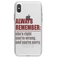thumbnail image 1 of DistinctInk Clear Shockproof Hybrid Case for iPhone X / XS (5.8" Screen) - TPU Bumper Acrylic Back Tempered Glass Screen Protector - Remember: She's Right You're Wrong, 1 of 5