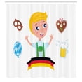 thumbnail image 3 of Ambesonne German Shower Curtain, Bavarian Boy Oktoberfest, 69"Wx84"L, Multicolor, 3 of 3
