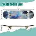 thumbnail image 2 of 31'' Complete Skateboard 7 Layer Canadian Maple Double Kick Deck Skateboards Cat under Blue Galaxy Night Sky watercolor painted Skate Board for Beginner Adult Gifts, 2 of 5