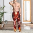 thumbnail image 2 of Xecao Renard à Feuilles Rouges pour Pantalons de Pyjama pour Hommes Pantalons Longs de Détente avec Taille à Cordon et Poches Vêtements de Nuit Confortables pour la Maison Détente-3x-Grand, 2 of 6