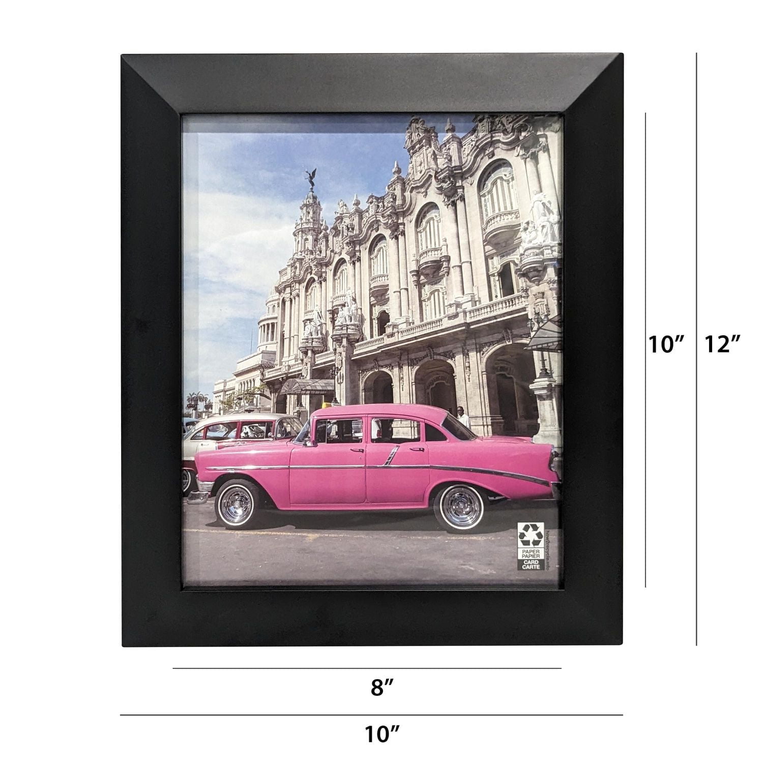 Cadre photo biseauté Hometrends 8 x 10 pouces, Noir Cadre noir biseauté 8x10