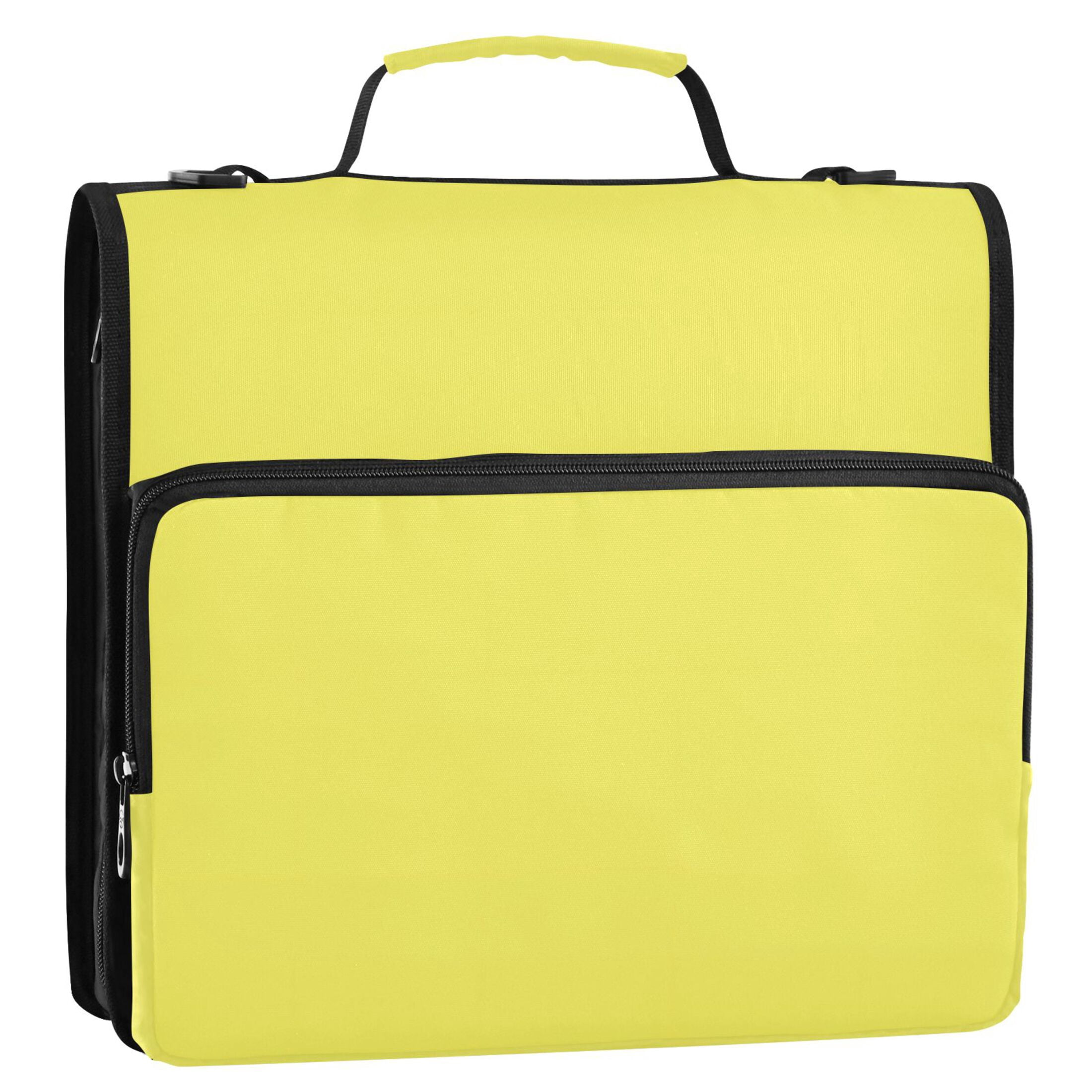ALAZA Zipper Binder Yellow 3 Ring Trapper Keeper File Folder Organizer Bag
