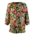 thumbnail image 3 of Women's Floral Split-Neck Blouse-M-M, 3 of 4