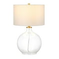 thumbnail image 3 of Maklaine Contemporary 23" Clear Glass Table Lamp with Brass/Gold Metal Accents, 3 of 10