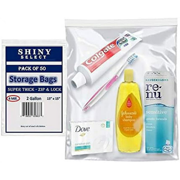 [ Pack Of 50 ] XLarge Food Storage Bags, 4 Mill. Heavy Duty Thick