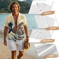 thumbnail image 6 of FOR U DESIGNS Vintage Frog Floral Wave Print Couple Outfits Matchable Clothes Women Sleeveless Dress or Men Casual Shirt Linen-Like Couple Outfits for Beach Vacation, 6 of 7