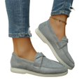 thumbnail image 5 of Willtoo Women’s Twist Strap Faux Suede Slip On Loafers, Closed Toe Soft Light Flat Shoes, Casual Footwear for Office, Shopping & Daily Walking, 5 of 7