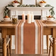 thumbnail image 2 of Table Runners 120 Inches Long Dress Scarves, Vintage Burnt Orange Striped Farmhouse Coffee/Dining/Kitchen Table Decor Table Runner for Living Room, Farmhouse Modern Stripes Boho 13x120 Inch, 2 of 9