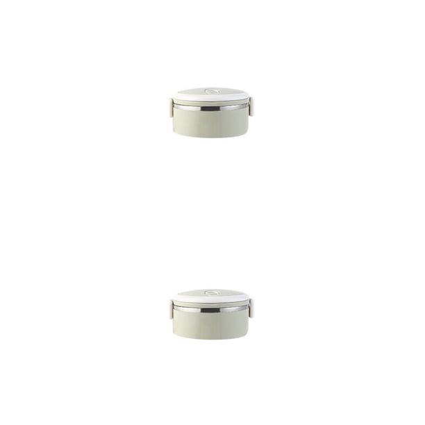 Billuyoard Fiambrera de una sola capa de acero inoxidable PP, contenedores de almacenamiento para alimentos frescos, cajas Bento resistentes al Verde 2piezas