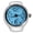 Blue, variant on Fashionable Unisex Quartz Analog Round Finger Ring Watch, Black Dial with Silver Stainless Steel Band, Unique Casual Couple Jewelry Gift Piece