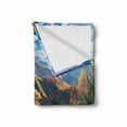 thumbnail image 2 of Aspen Tree Soft Flannel Fleece Throw Blanket, Carpathians Autumn Mountains Valley Forest Idyllic Highlands Sunrise Scenery, Cozy Plush for Indoor and Outdoor Use, 70" x 90", Multicolor, by Ambesonne, 2 of 6