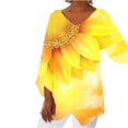 thumbnail image 1 of Birdeem Femmes Décontracté Manches Longues Col en V Hauts Blouse Ample T-Shirts Imprimés Blouse, 1 of 1
