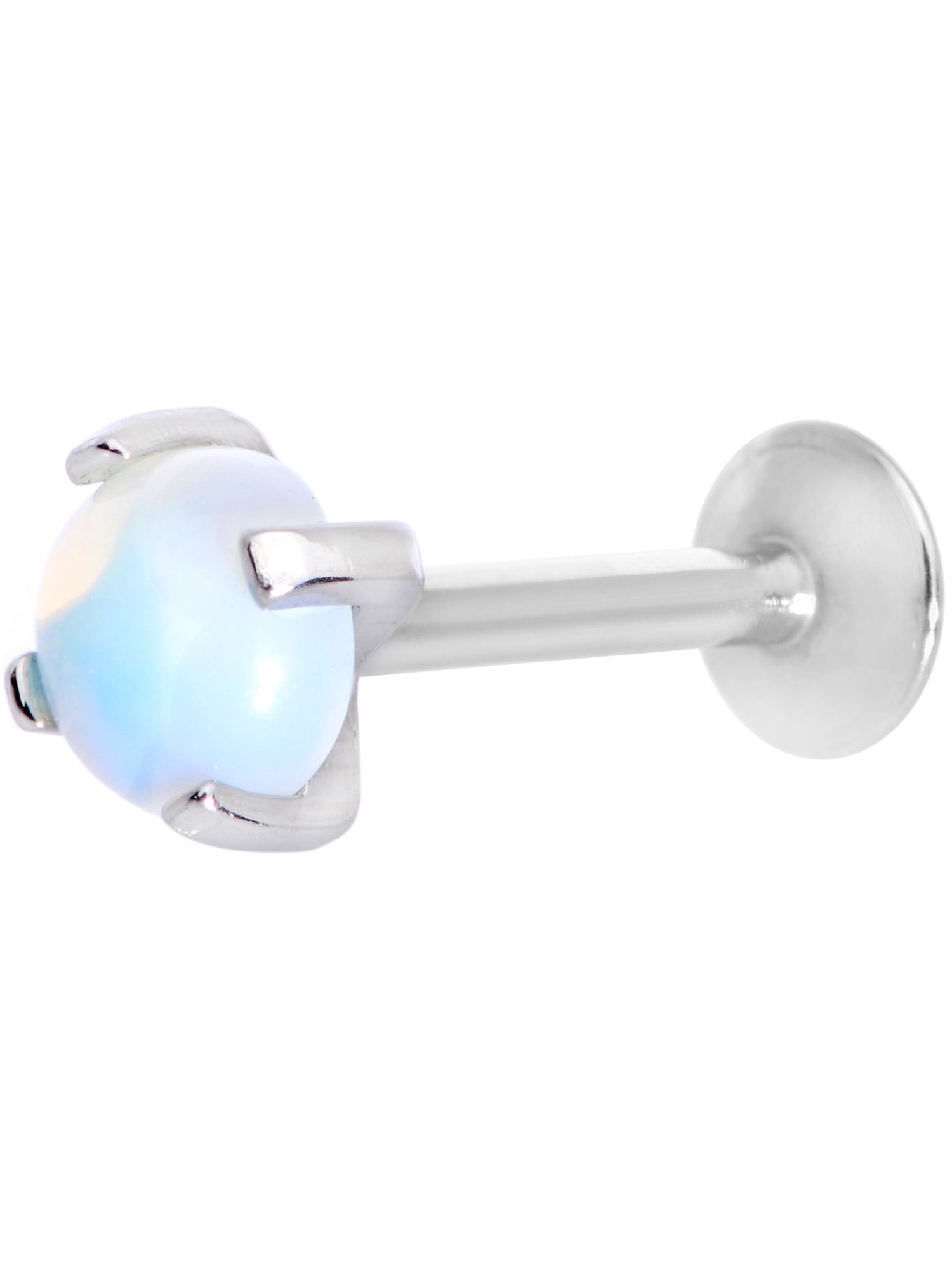Body Candy 16G 5/16" White Opalite Stainless Steel Internally Threaded