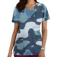thumbnail image 2 of SwiftWear Tactical Scrubs Top for Women Camo Work Scrub Nursing Uniform Short Sleeve V Nek Holiday Shirts XL, 2 of 5