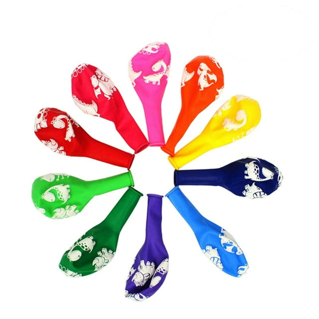 100 globos de látex de 30 cm con estampado de dinosaurio, ideales para fiestas de cumpleaños, decoración (colores aleatorios).