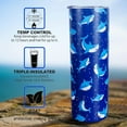 thumbnail image 5 of Shark Tumbler with Lid and Straw- Shark Gifts for Shark Lovers Women, Men -Blue Cute Sharks Cup, Water Bottle, Coffee Mug, Skinny Tumbler - Thermal Insulated Tumblers 20 Oz - Shark Stuff Decor, 5 of 6