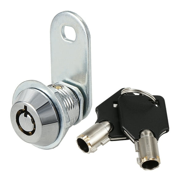 5/8" Cylinder Zinc Alloy Chrome Finish Tubular Cam Lock w Key, Keyed Alike
