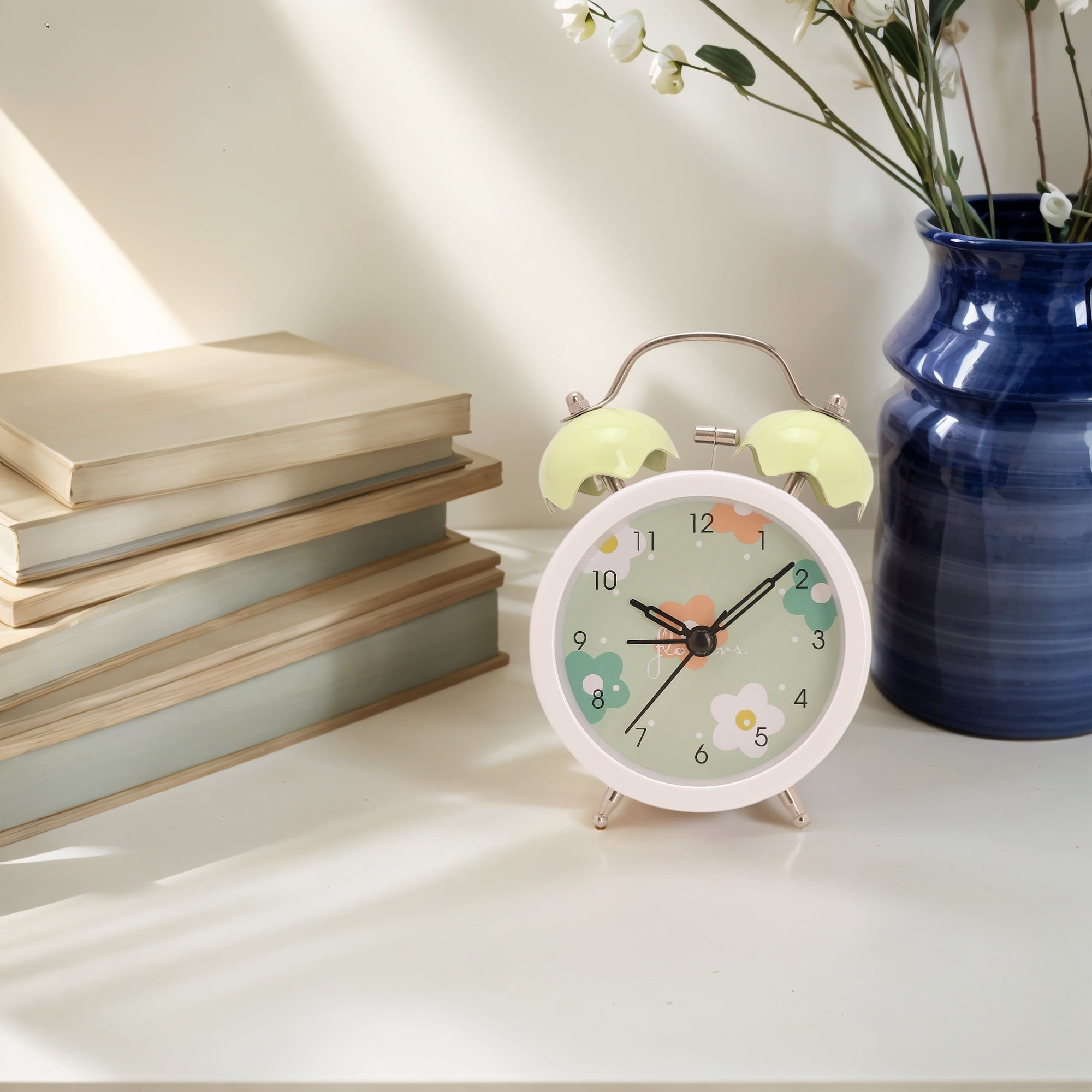 Unique Bargains Compact Size Silent Mechanical Alarm Clock Green 3.3"L x 2.0"W x 5.1"H