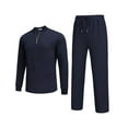 thumbnail image 3 of COOFANDY Men's Quarter Zip Polo Sweatsuit Polo 2 Piece Set Jogging Outfits Tracksuit Athletic Pants and Long Sleeve Casual Sports Set, 3 of 13