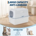 thumbnail image 6 of Stainless Steel Cat Litter Box with Lid, XL Extra Large Covered Metal Litter Box for Big Cats, Removable&Enclosed Design,Non-Stick&Odor-Resistant, Easy Clean, Includes Scoop&Litter Collecting Mat, 6 of 8