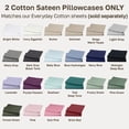 thumbnail image 7 of California Design Den Queen Size Pillow Cases 100% Cotton, Set of 2 - Soft Sateen, Fits Standard & Queen Pillows - Buttery Yellow, 7 of 7