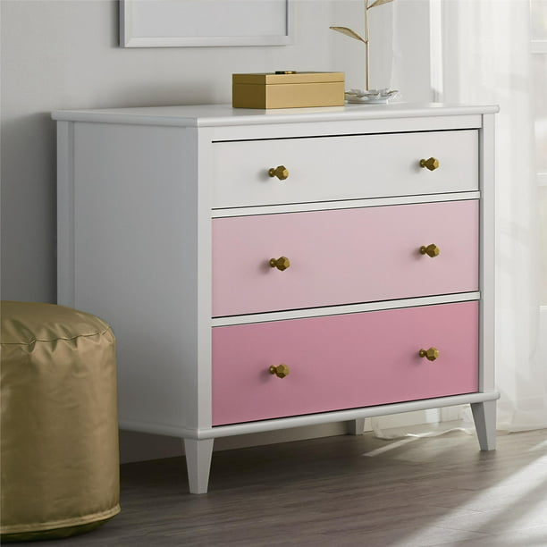 Little Seeds Monarch Hill Poppy 3 Drawer Dresser Pink White