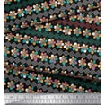 thumbnail image 2 of Soimoi Velvet Fabric Diamond Shape & Floral Artistic Print Sewing Fabric Yard 58 Inch Wide, 2 of 4