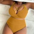 thumbnail image 4 of 2024 Women's Sexy Plus Size Suspender Bikini - High Waisted Solid Color Swimsuit, 4 of 6